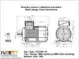 Rozměry 1LE1001 IMB3 (patkový tvar) Velikost 100L