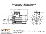 Rozměry 1LE1001 IMB5 (přírubový s velkou přírubou) Velikost 100L