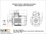 Rozměry 1LE1001 IMB5 (přírubový s velkou přírubou) Velikost 112M